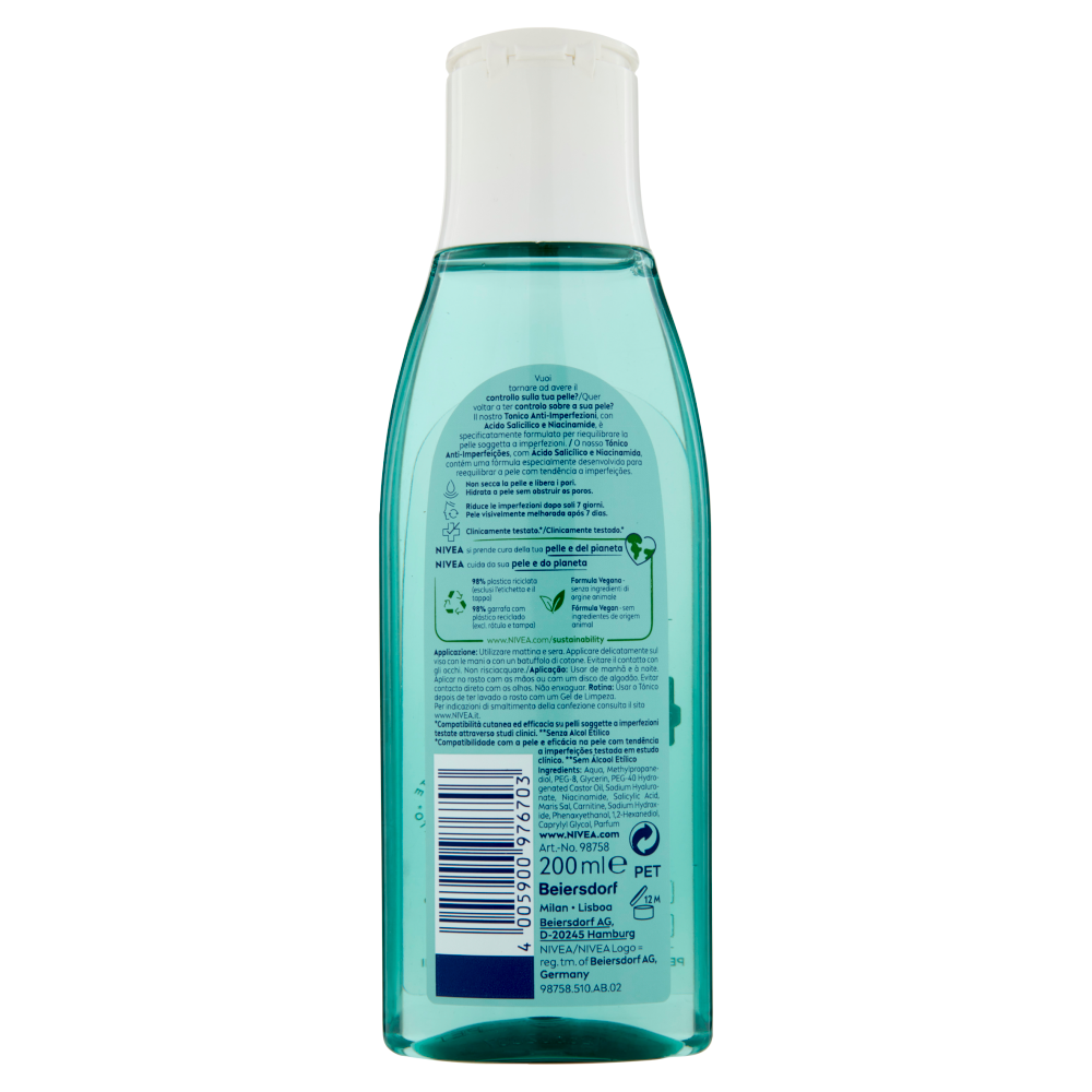 Nivea Derma Skin Clear Tonico Anti-Imperfezioni 200 ml, , large
