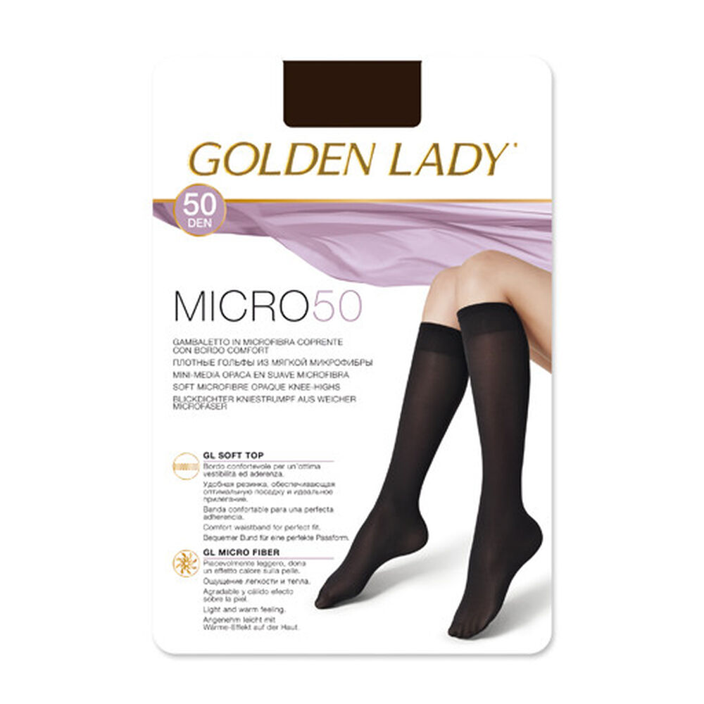 Golden Lady Gambaletto Microfibra 50 Denari Nero 2 Paia, , large