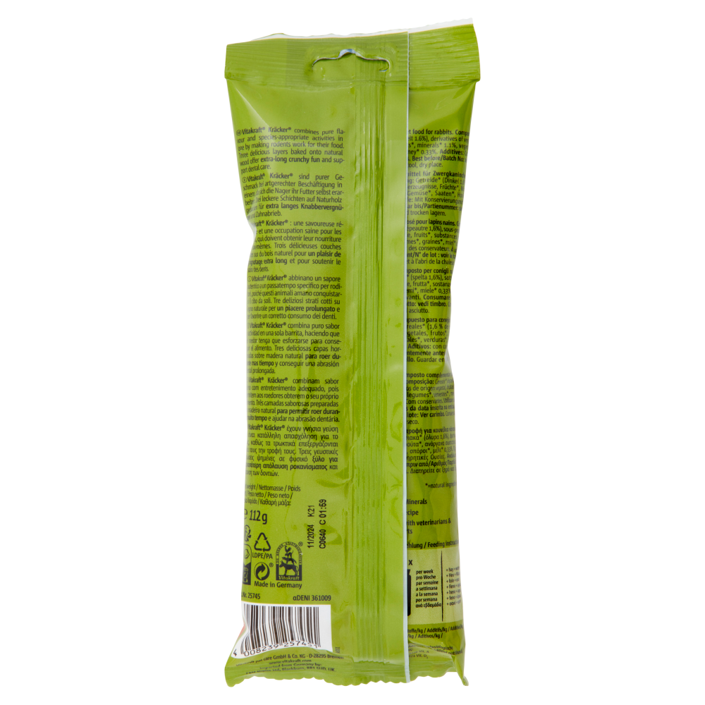 Vitakraft Kräcker Original + Miele & Spelta Conigli Nani 112 g, , large