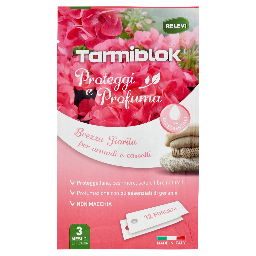 Relevi Tarmiblok Proteggi e Profuma Brezza Fiorita per Armadi e Cassetti 12 Pezzi, , large