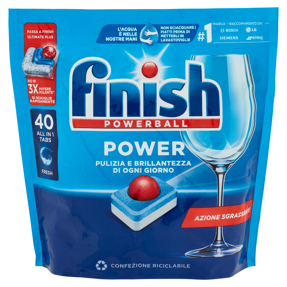 Finish Power Fresh Tabs Lavastoviglie 40 Lavaggi, , large
