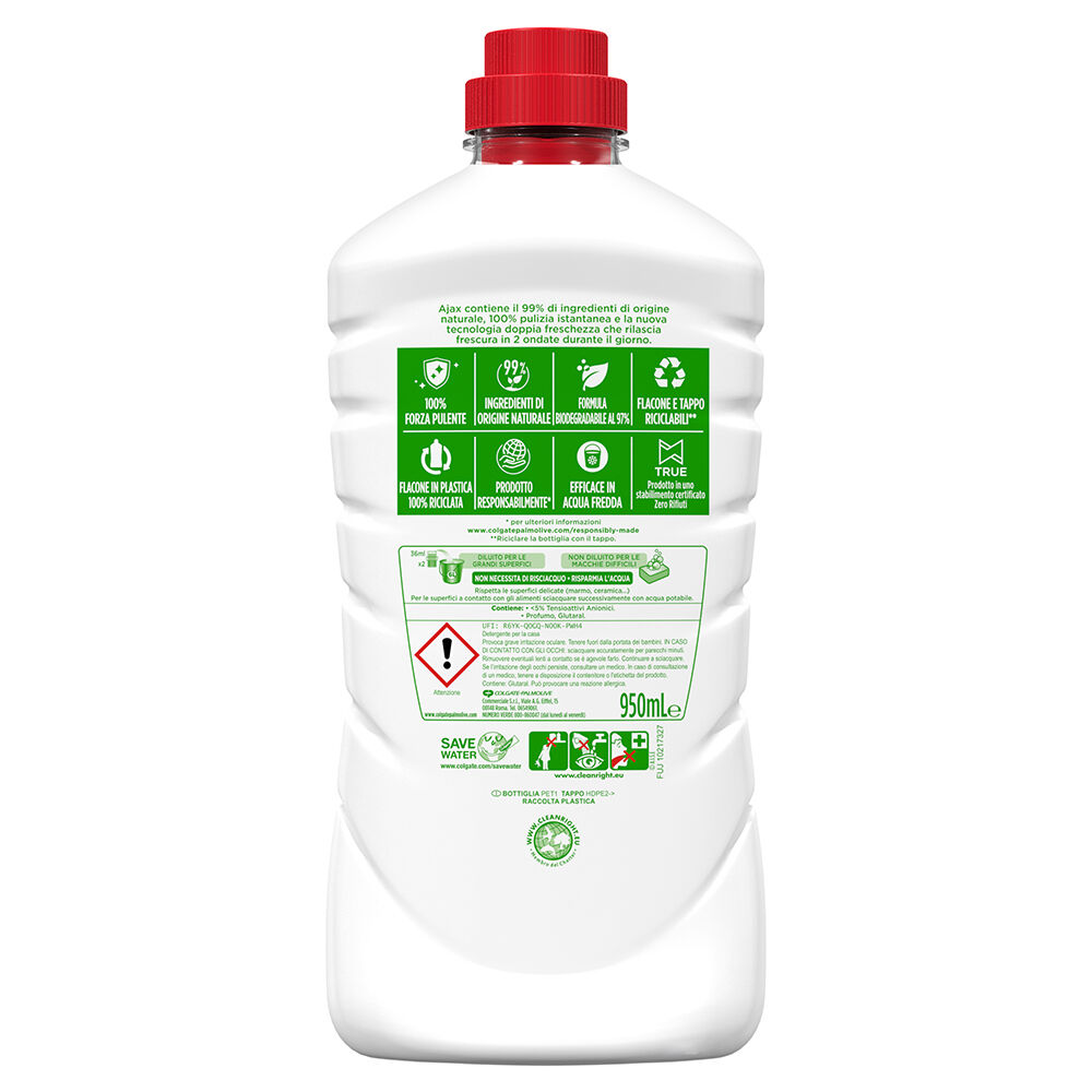Ajax Detersivo Pavimenti Classico Igiene e Freschezza 950ml, , large