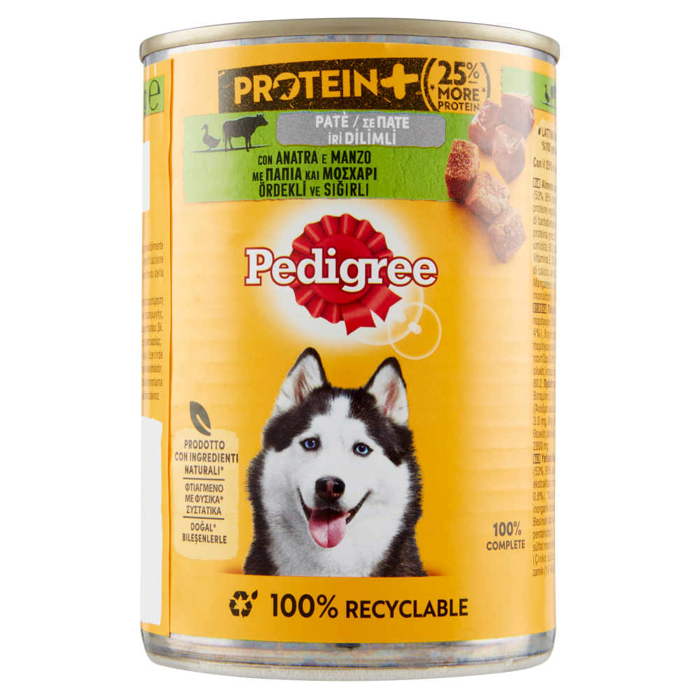 Pedigree Dog Adult Paté Protein Anatra e Manzo 400 g, , large