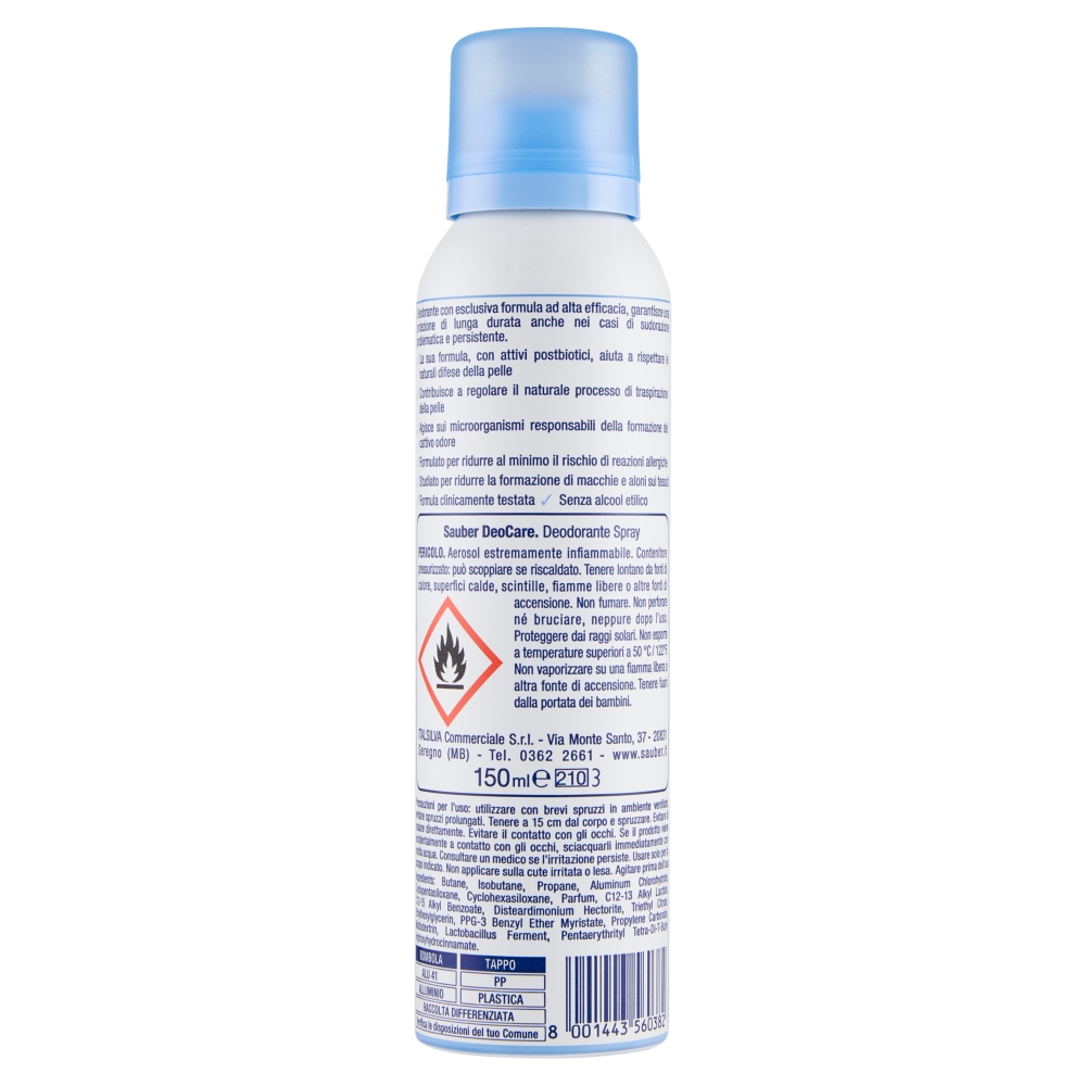 Sauber Deocare Deodorante Spray 150 ml, , large