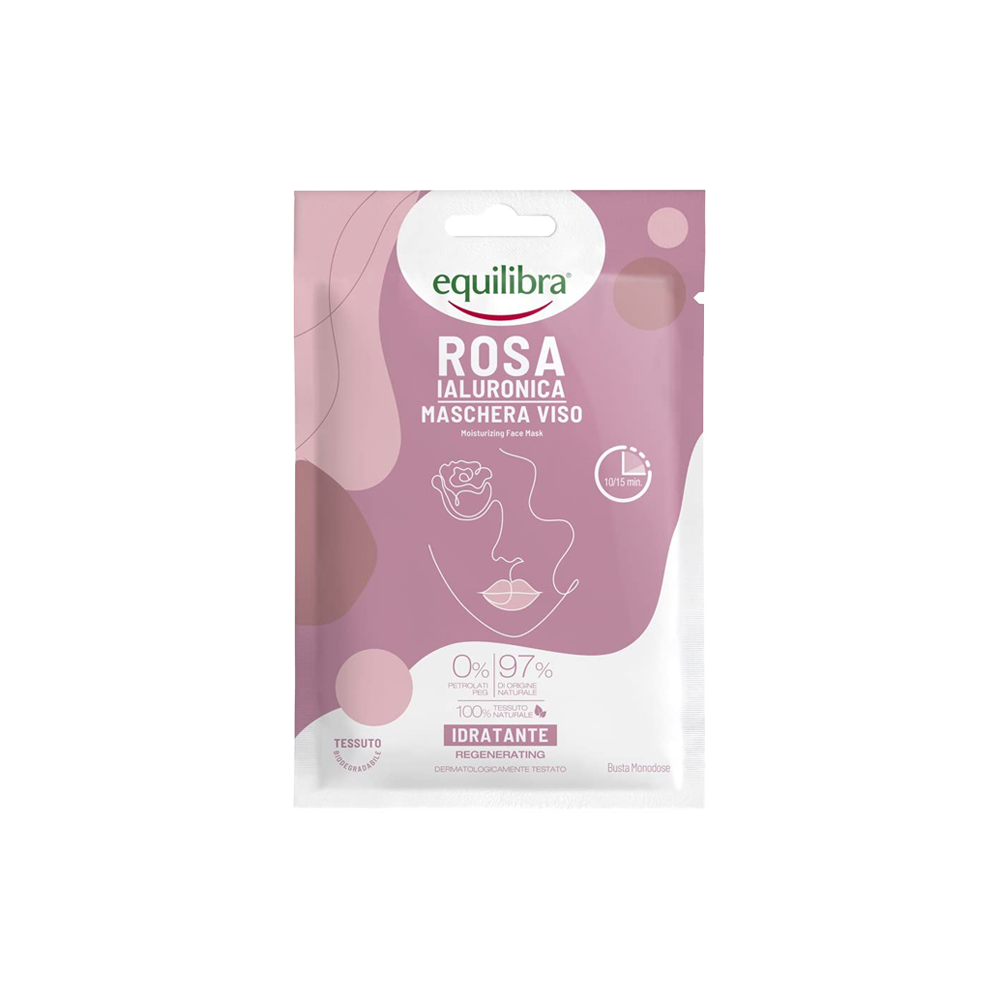 Equilibra Rosa Ialuronica Maschera Viso Idratante In Tessuto - Immagine 6