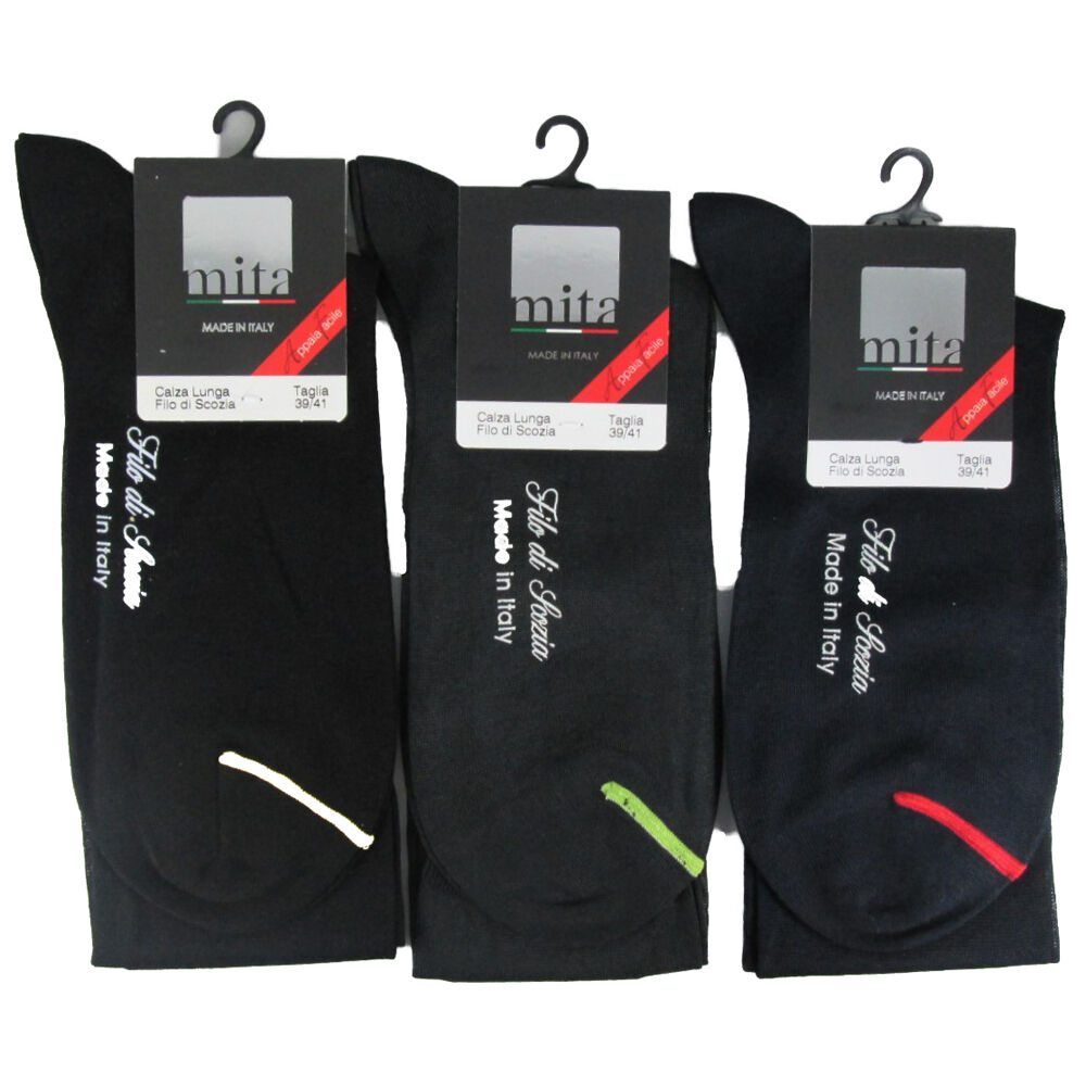 Mita Calza Lunga Blu Filo di Scozia Taglia 39/41, , large