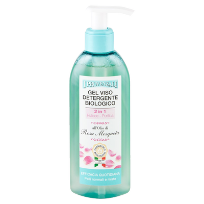 I Provenzali Gel Viso Detergente Biologico 2in1 all'Olio di Rosa Mosqueta 150 ml