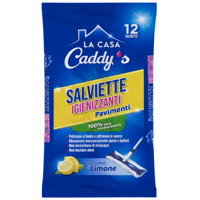 Caddy's Salviette Igienizzanti Pavimenti Limone 12 Pezzi