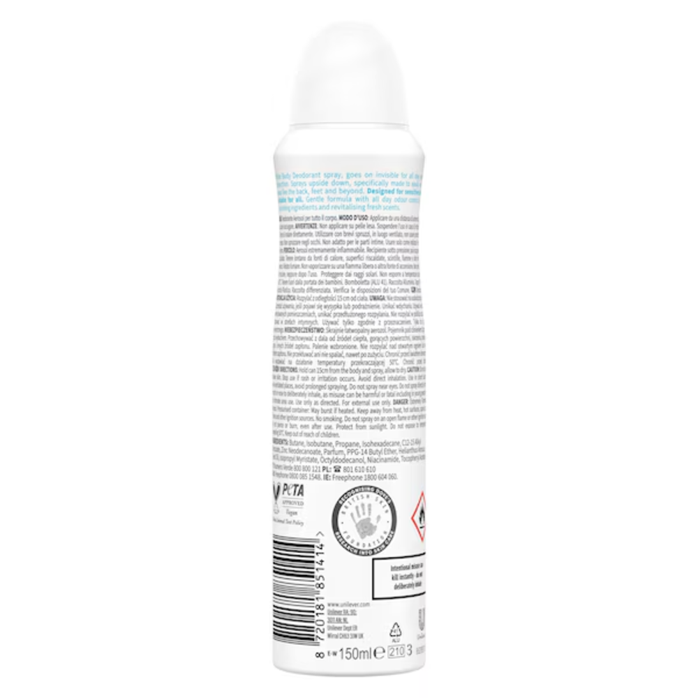 Dove Whole Body Deo Spray Ipoallergenico 150ml, , large