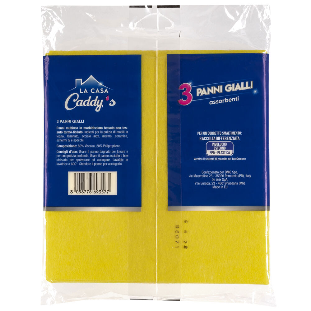 Caddy's Panni Gialli Assorbenti 3 Pezzi, , large
