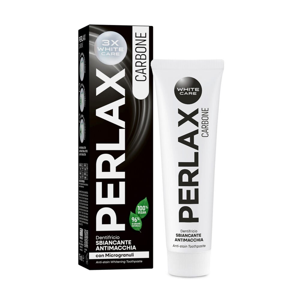 Perlax Dentifricio Carbone 3X White Care Sbiancante Antimacchia con Microgranuli 75 ml - -