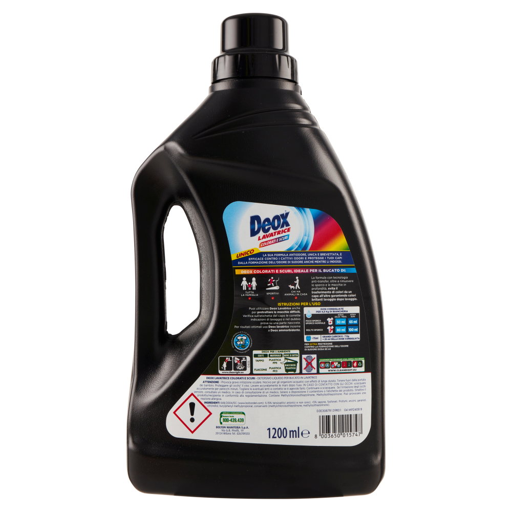 Deox Detersivo Lavatrice Capi Colorati e Scuri 24 Lavaggi, , large