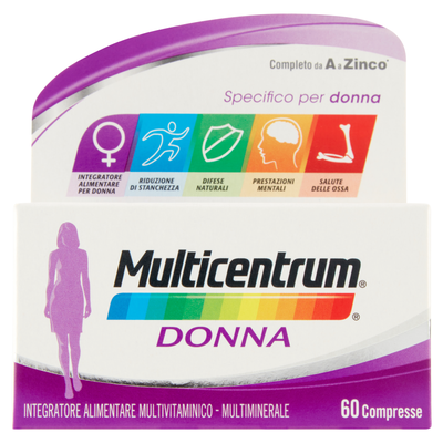 Multicentrum Donna Multivitaminico Concentrato Vitamina D 60 Compresse