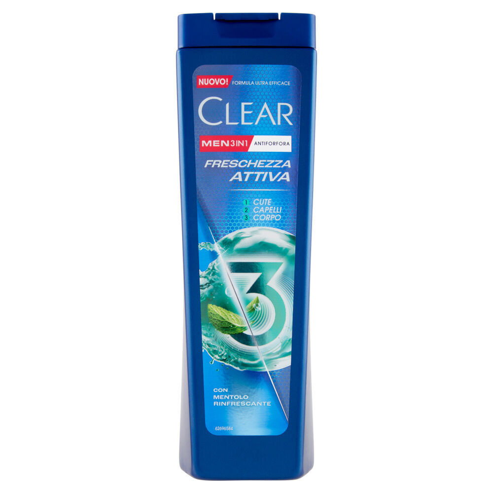 Clear Shampoo Freschezza Attiva 3in1 225ml, , large