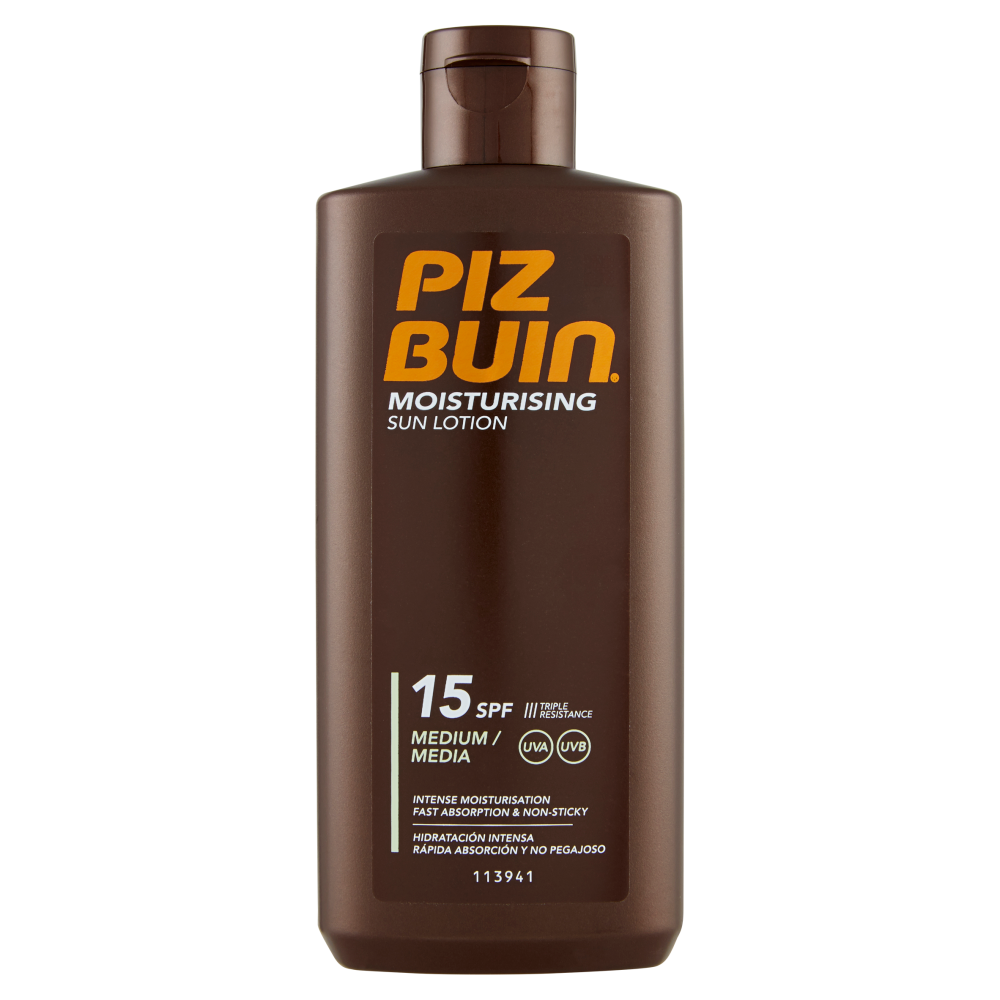Piz Buin Moisturising Sun Lotion 15 SPF Medium 200 ml - -