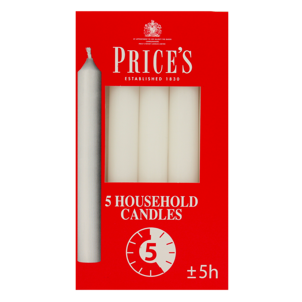 Prince's Candele Steriche Bianche 5 Pezzi, , large