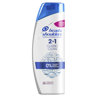 Head & Shoulders Classic Clean 2In1 Shampoo e Balsamo Antiforfora Combatte Prurito Secchezza e Capelli Grassi 540 ml