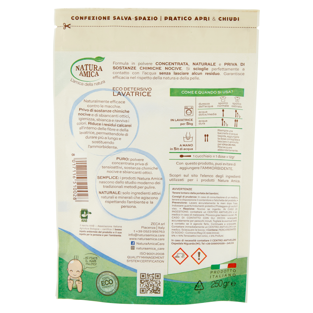 Natura Amica Puro Detersivo Lavatrice 250g, , large