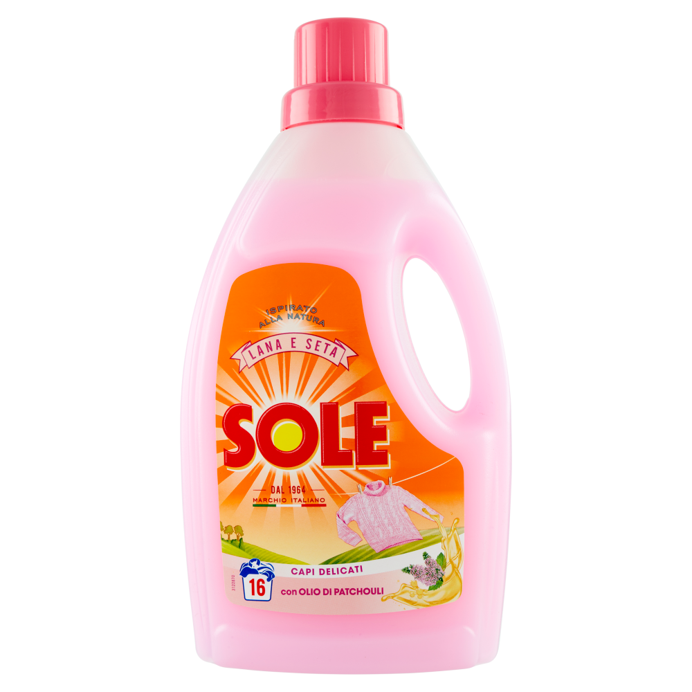 Sole Lana e Seta Capi Delicati con Olio di Patchouli 16 Lavaggi 1000ml, , large