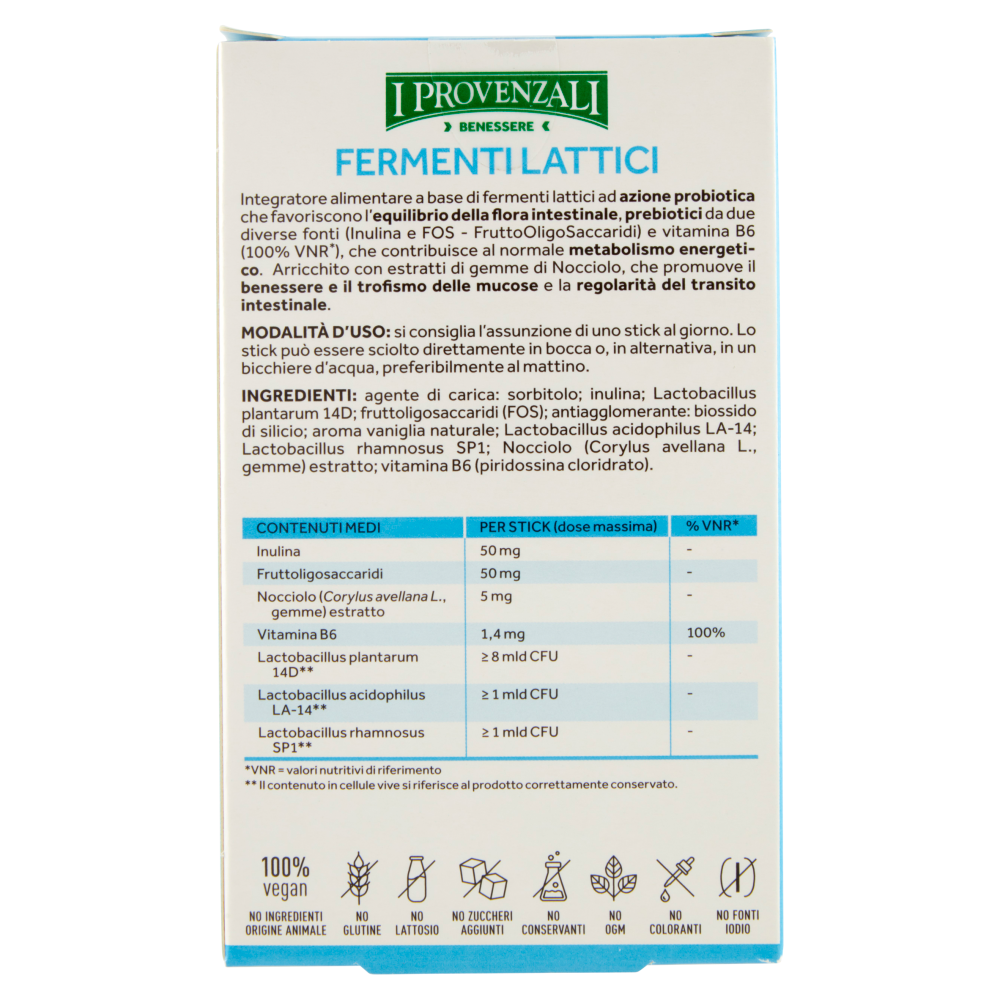 I Provenzali Benessere Fermenti Lattici Equilibrio Della Flora Intestinale 10 Stik Pack 20g, , large