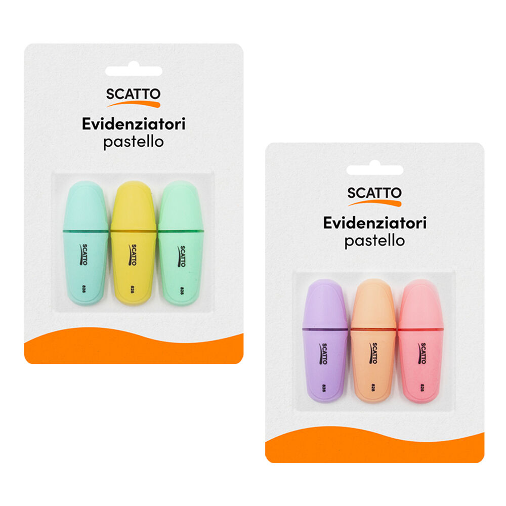 Scatto Evidenziatori Pastello 3 Pezzi - -