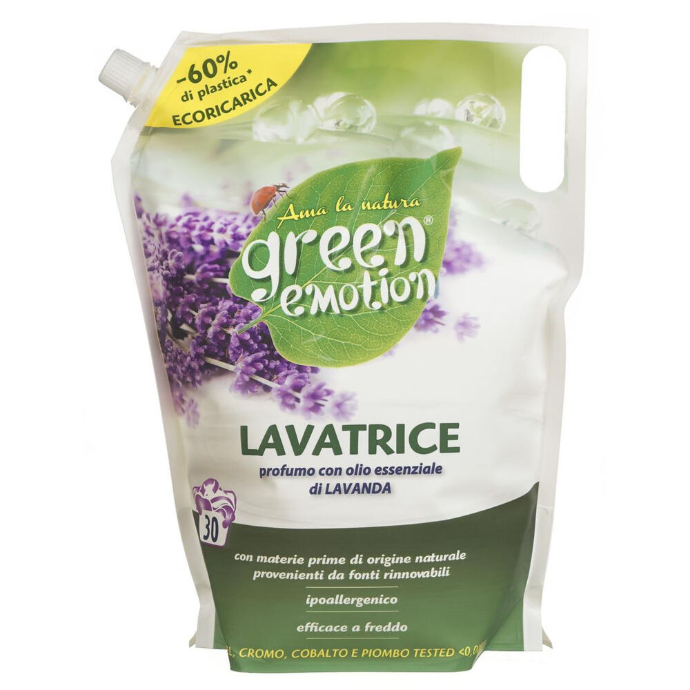 Green Emotion Lavanda Detersivo Lavatrice Ecoricarica 30 Lavaggi, , large