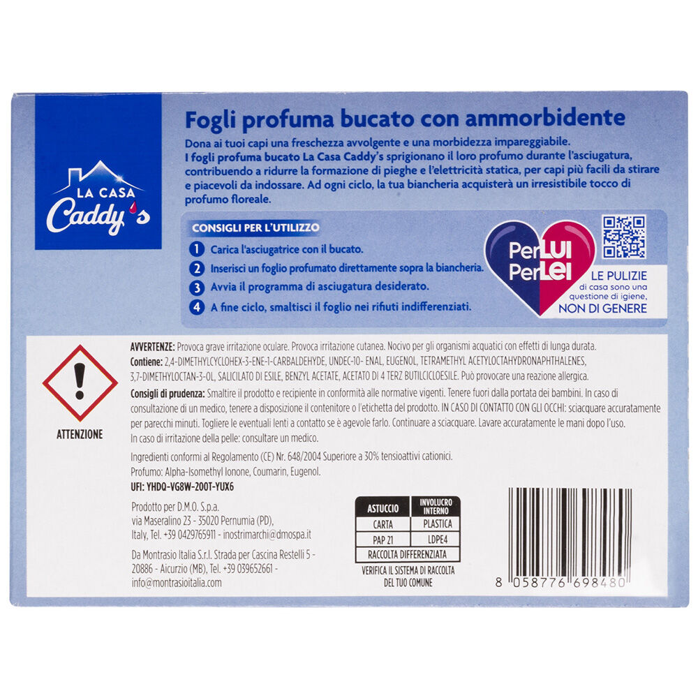 Caddy's Fogli Profumati per Asciugatrice Eterea Purezza 30 Pezzi, , large
