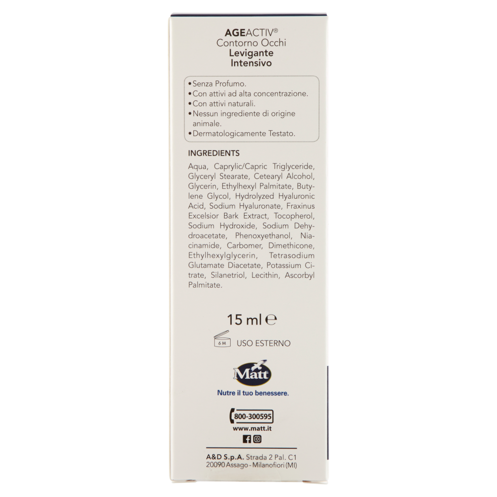 Matt Age Activ Acido Ialuronico Puro 3P Contorno Occhi Levigante Intensivo 15 ml, , large
