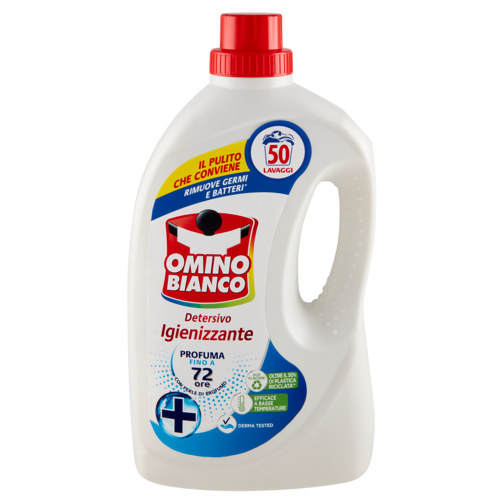 Omino Bianco Detersivo Lavatrice Liquido Igienizzante 50 Lavaggi 2000 ml, , large