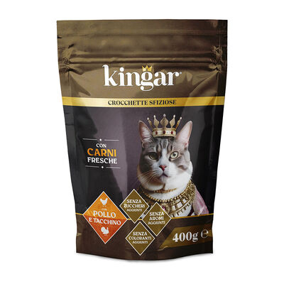 Kingar Cat Busta Crocchette 400g Pollo e Tacchino
