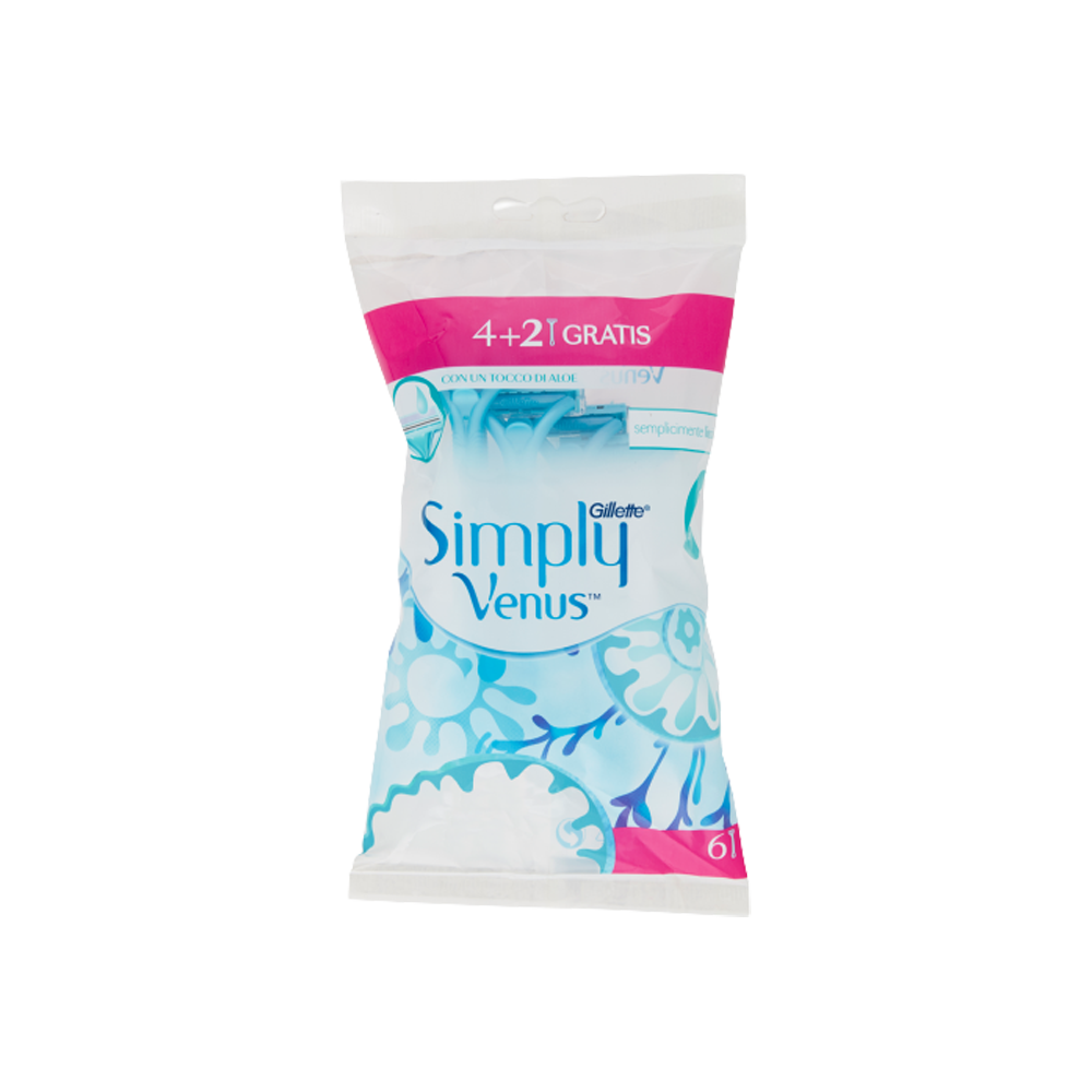 Gillette Venus Simply2 Usa&Getta - 4 rasoi + 2 omaggio, , large