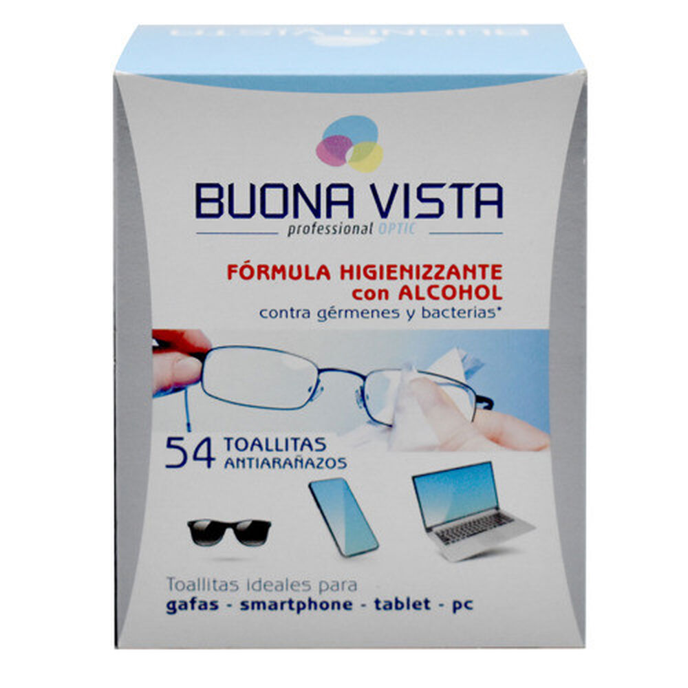 Buona Vista Salviettine Igienizzanti Antigraffio con Alcol 54 Pezzi, , large
