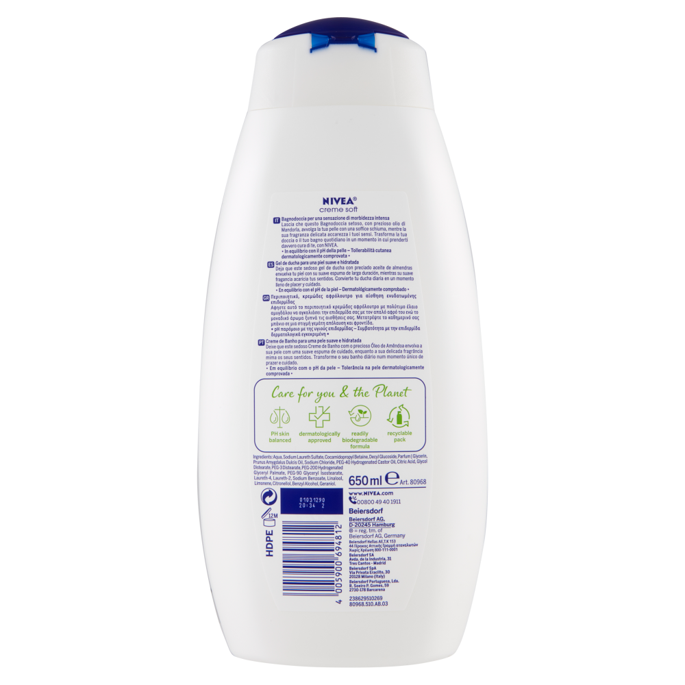 Nivea Creme Soft Bagnodoccia 650 ml, , large