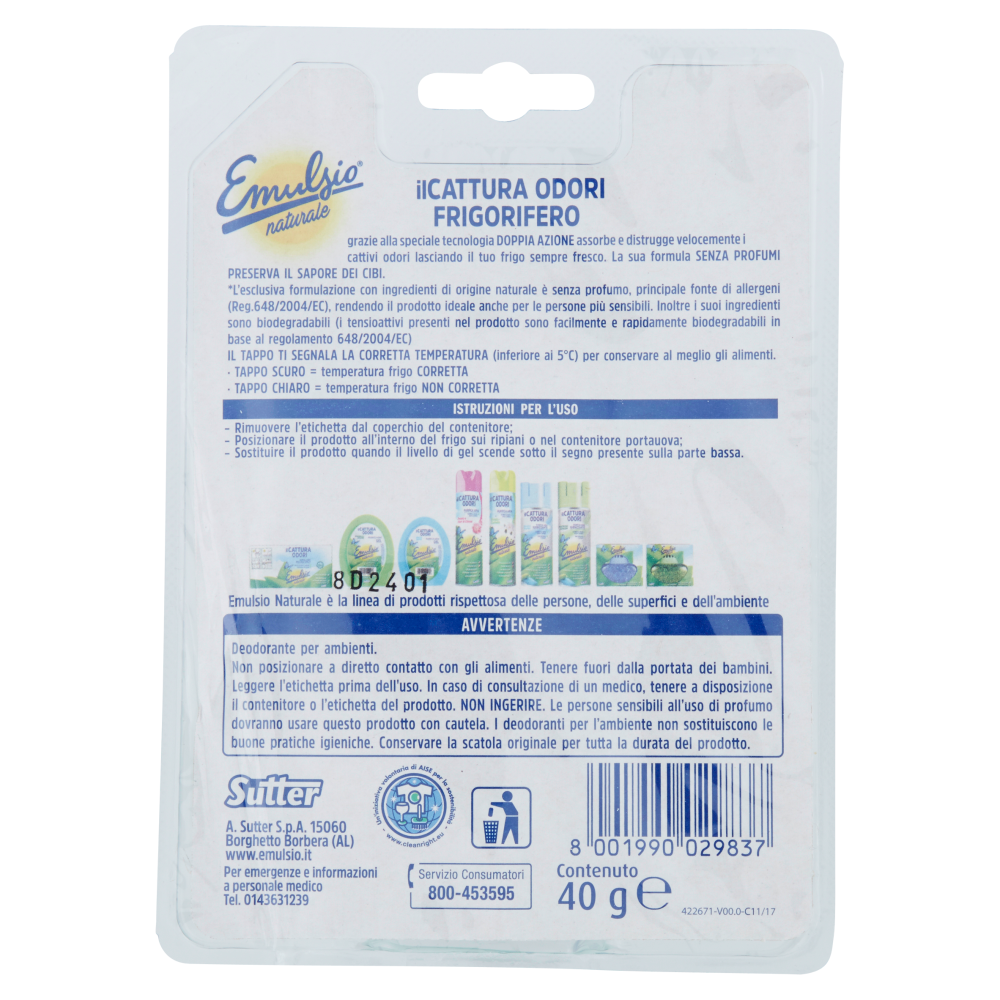 Emulsio Naturale Il Cattura Odori Frigorifero 40 g, , large