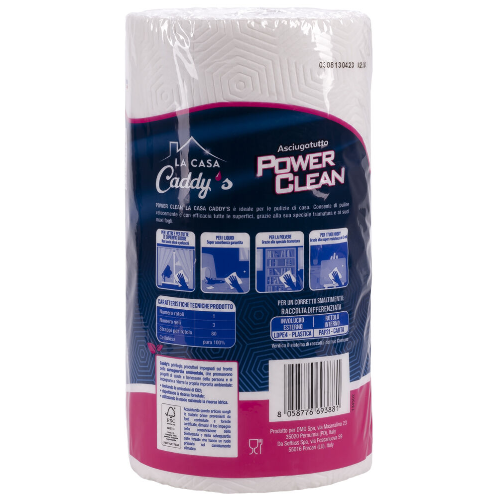 Caddy's Asciugatutto Power Clean 80 Strappi, , large