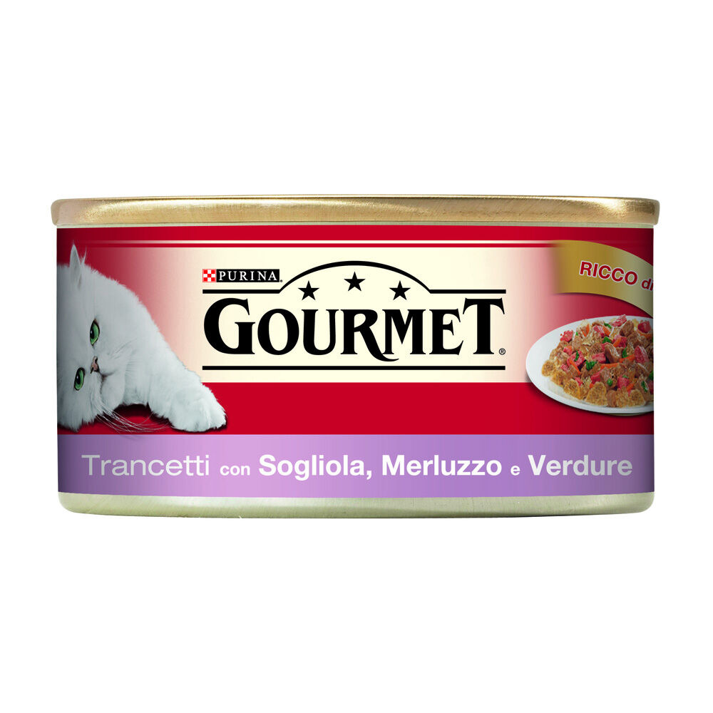 Gourmet Cat Adult Trancetti in Gelée  con Sogliola, Merluzzo e Verdure 195 g, , large