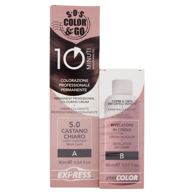 Alama SOS Colorazione Permanente e Rivelatore in Crema 5.0 Castano Chiaro 90ml