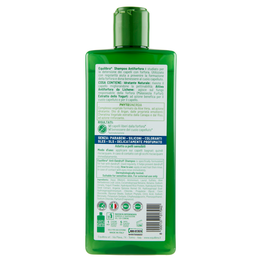 Equilibra Tricologica Shampoo Antiforfora Benessere Capelli e Cuoio Capelluto 300 ml, , large