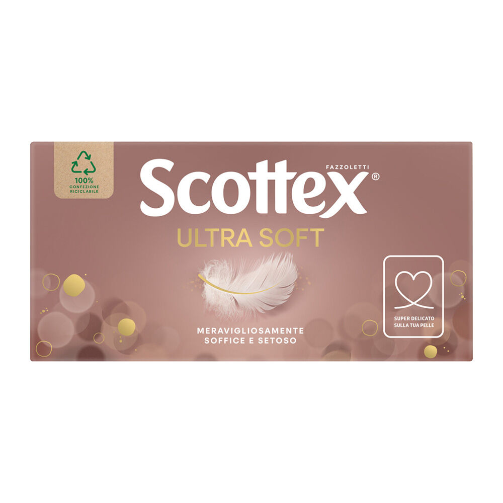 Scottex Ultra Soft Box Fazzoletti Box da 80 Fazzoletti, , large