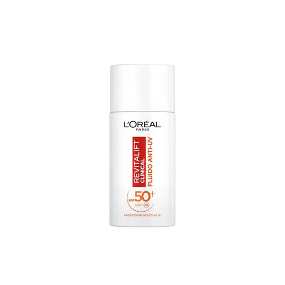 L'Oréal Revitalift Clinical Fluido Anti-UV SPF50+ con Vitamina C Antiossidante 50 ml - -