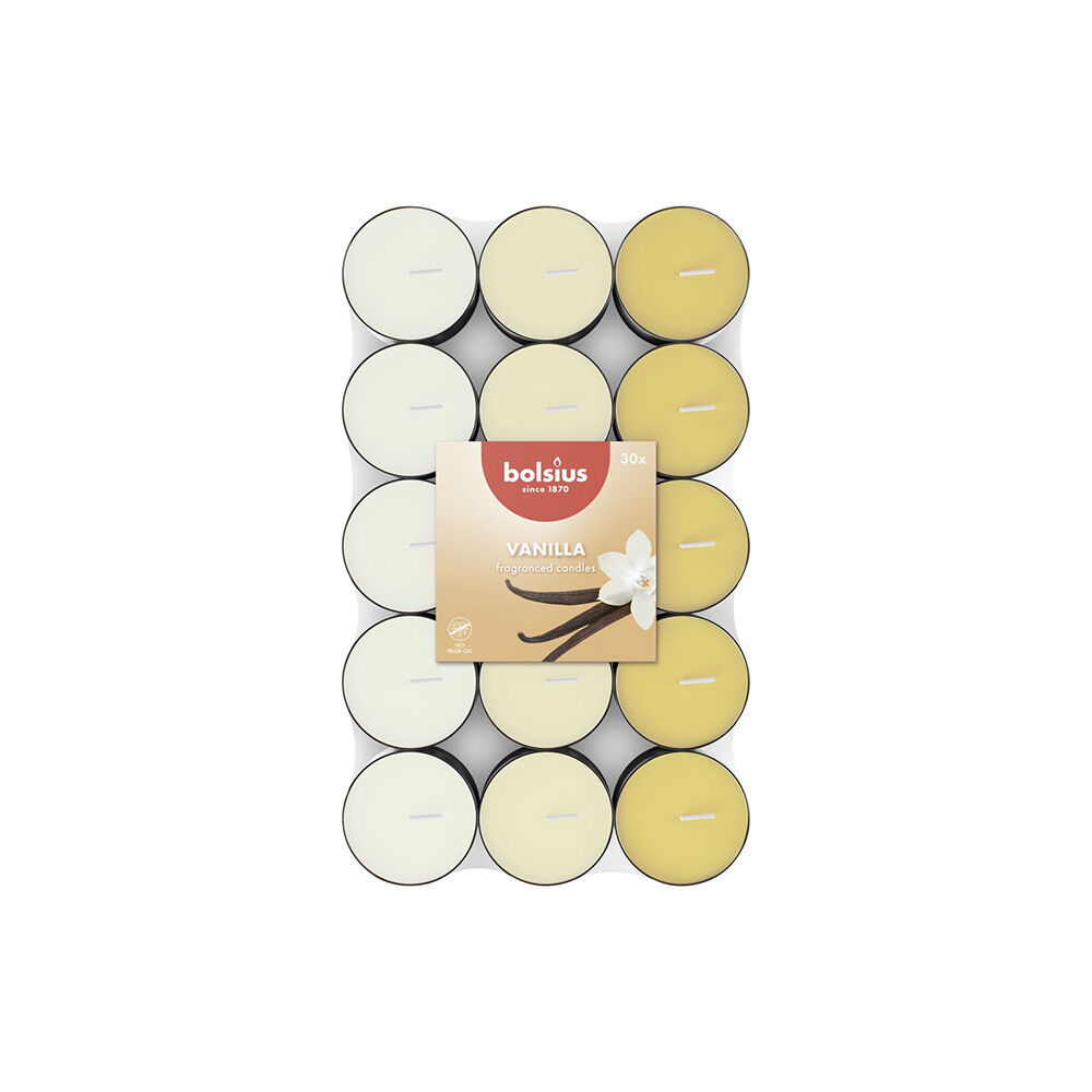Bolsius Candela tealight profumata alla Vaniglia 30 pezzi - -