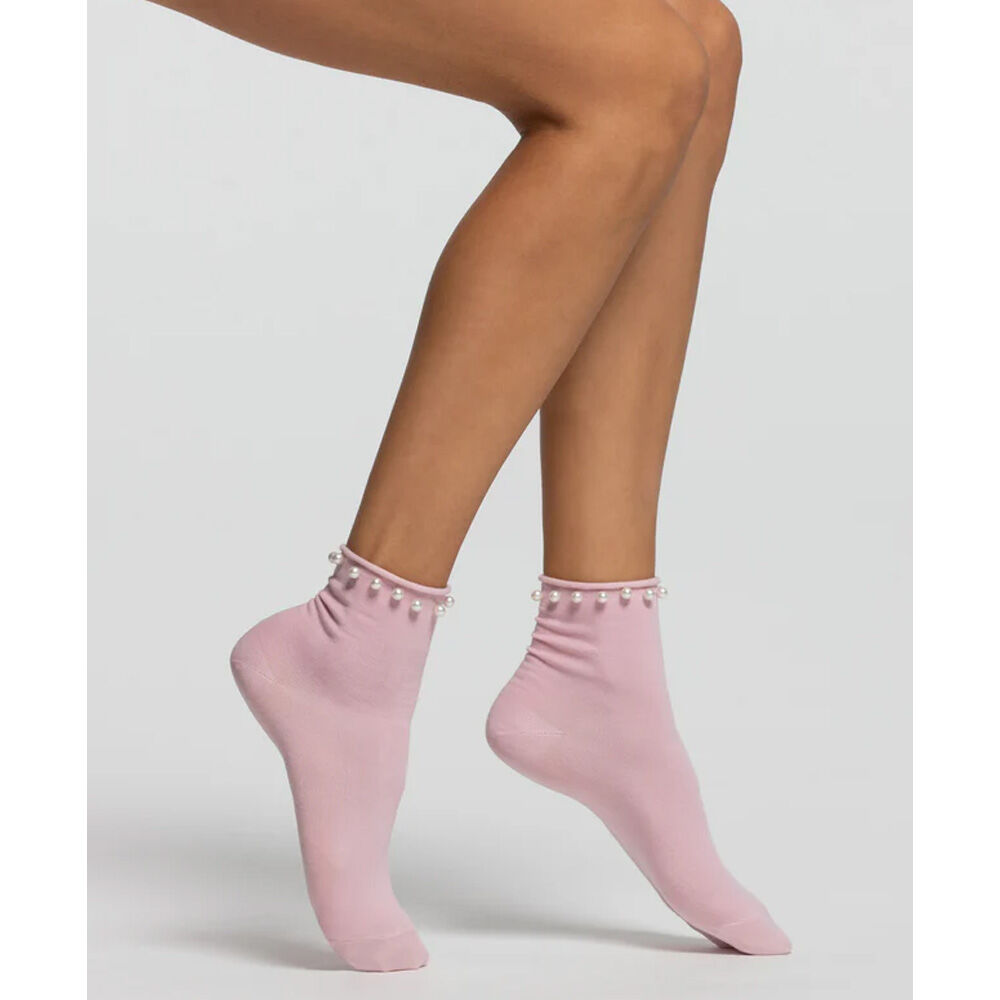 Pompea Calzino Perlita Rosa Taglia Unica - -