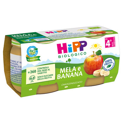 Hipp Omogeneizzato Mela e Banana 125 gr 2 Pezzi