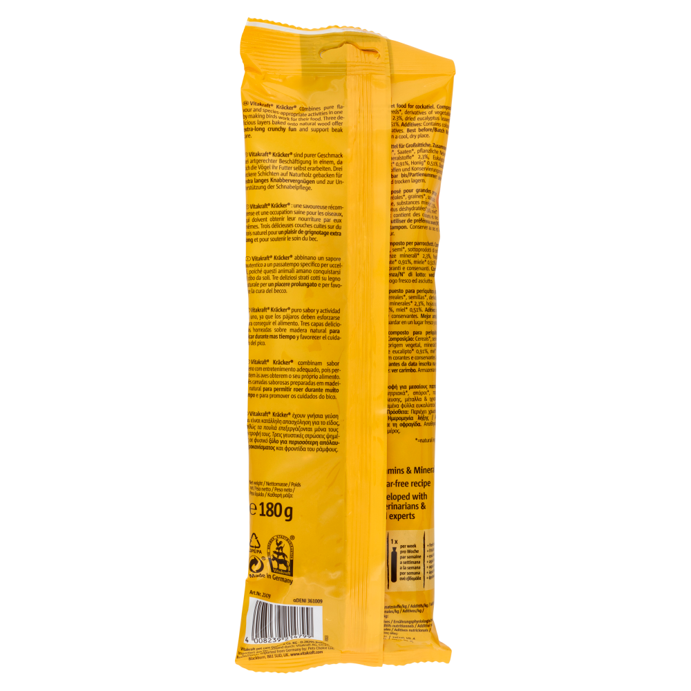Vitakraft Kräcker Original + Miele & Eucalipto Parrocchetti 2 Pezzi 180 g, , large