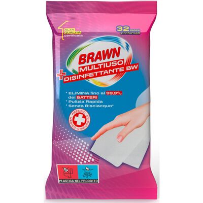 Brawn Salviette Multiuso Disinfettante Profumate 32 Pezzi 