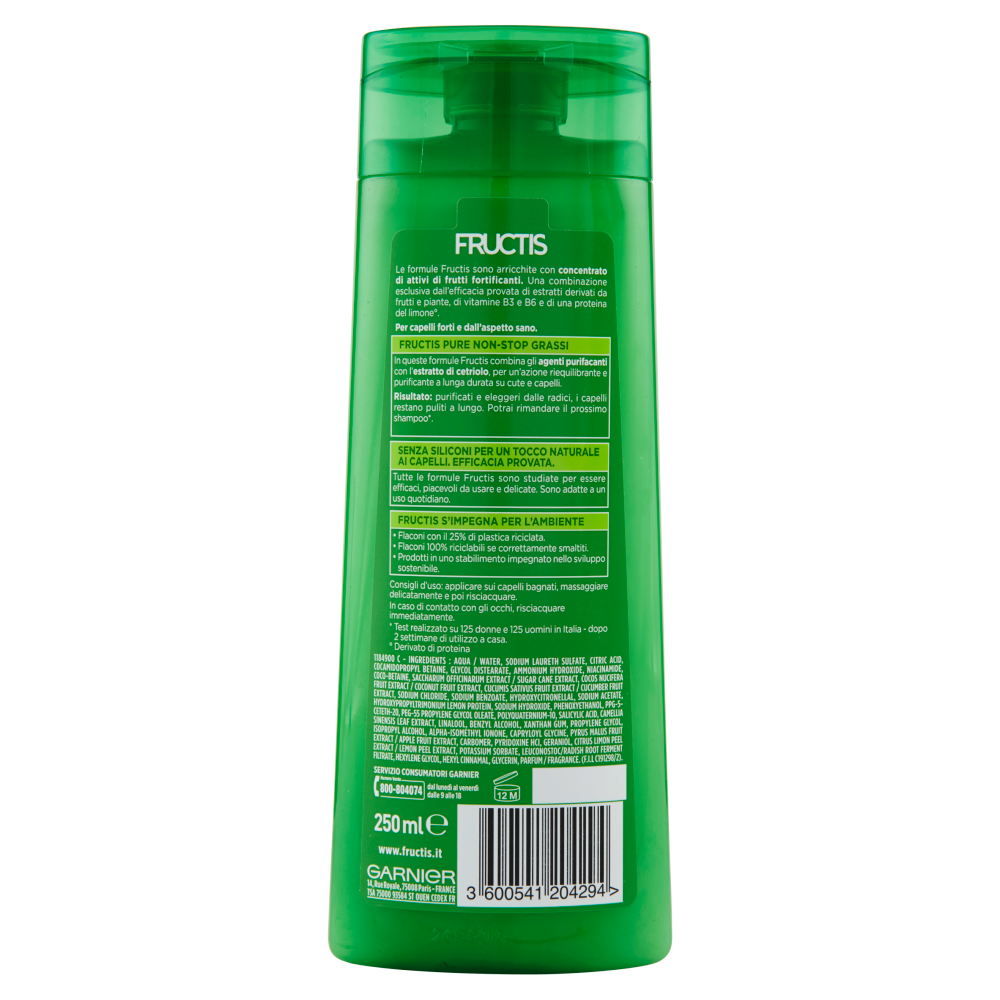 Fructis Pure Non-Stop Cucumber Fresh Shampoo 250 ml, , large