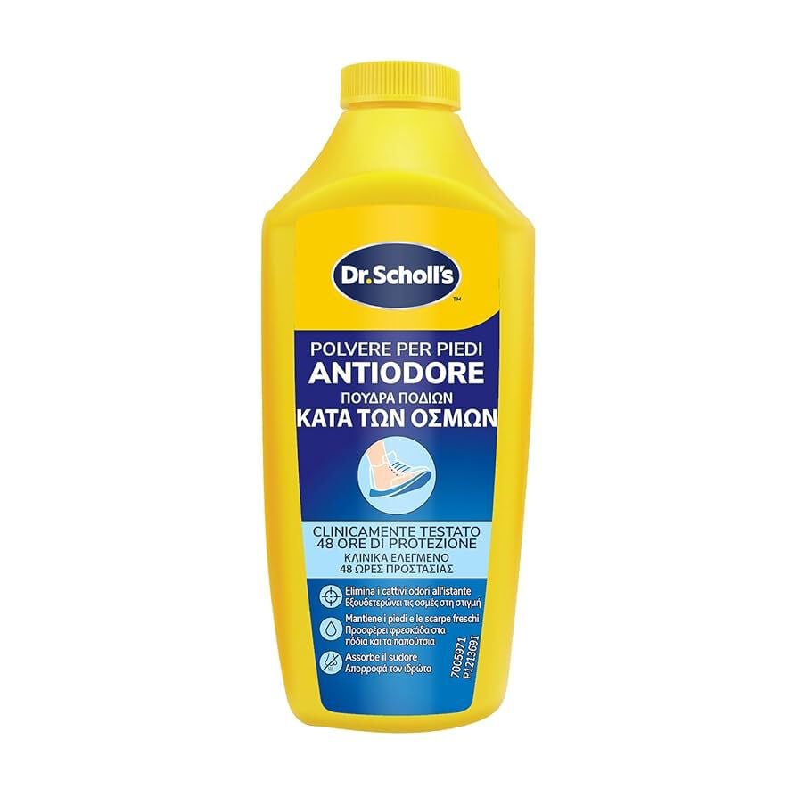 3pz Polvere piedi anti-odore Sholl piedi e scarpe freschi 48h 85g - Immagine 6