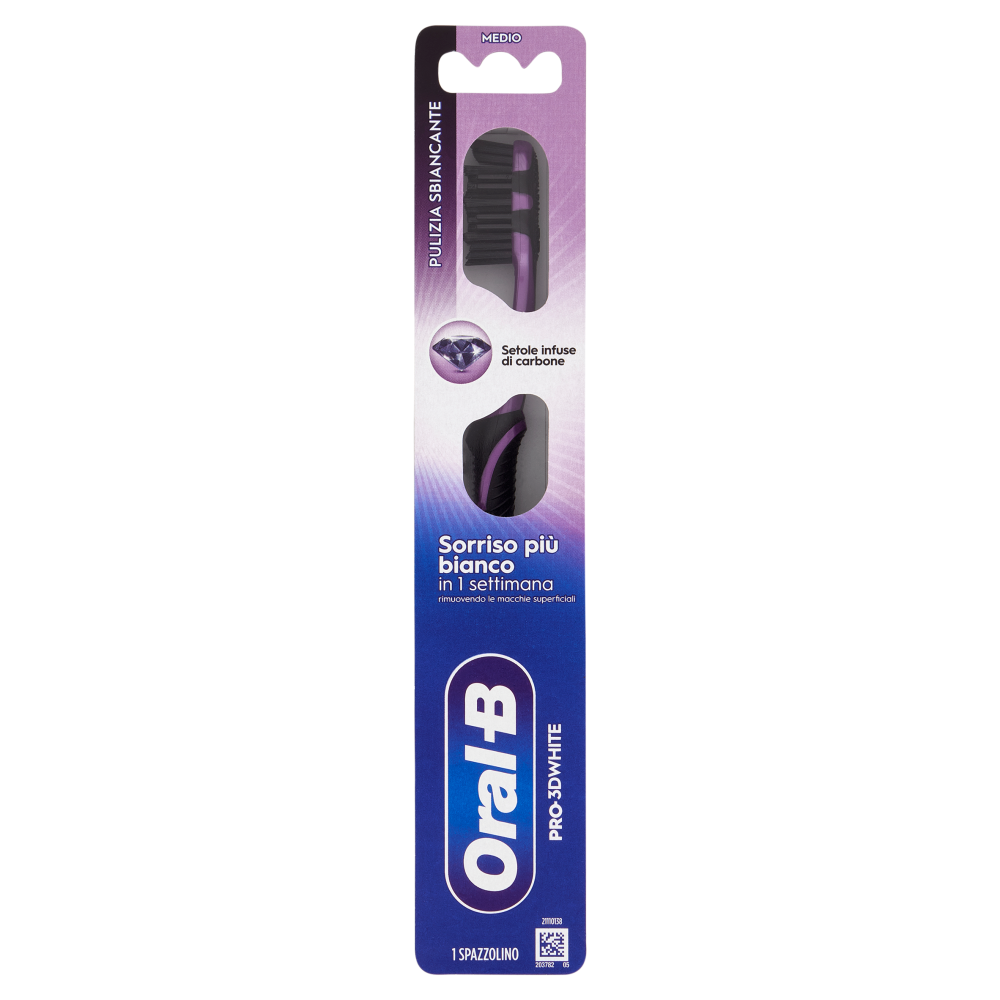 Oral-B Spazzolino Manuale 3D White Charcoal Medium, , large