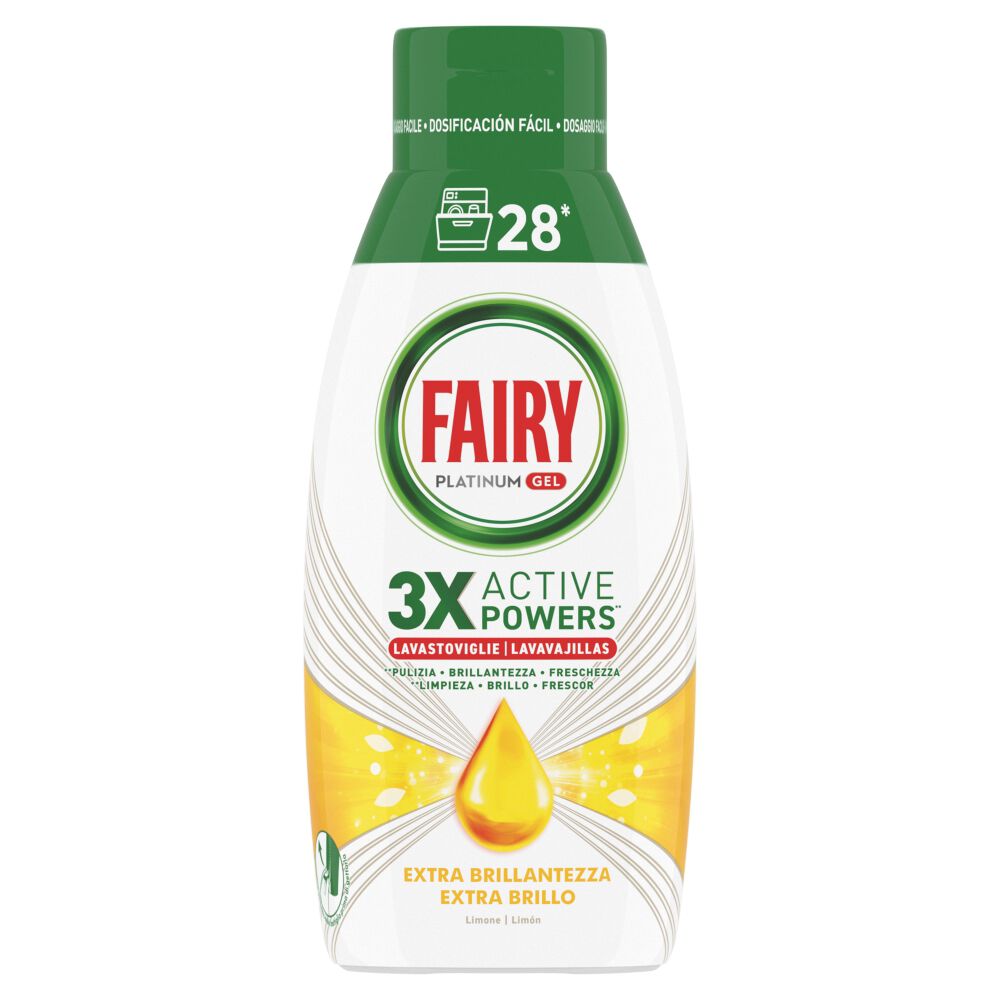 Fairy Platinum Gel Extra Brillantezza Limone 28 Lavaggi - -