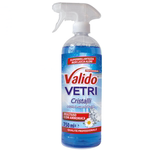 Valido Detergente Vetri e Superfici Lucide Ammoniaca 750ml - -